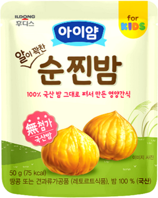 일동후디스 아이얌 알이 꽉찬 순찐밤, 4개, 밤, 50g
