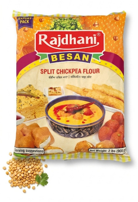 RAJDHANI BESAN ( CHANA DAL GRAM FLOUR ) 라즈다니 베산 (차나달 병아리콩 가루), 5개, 908g