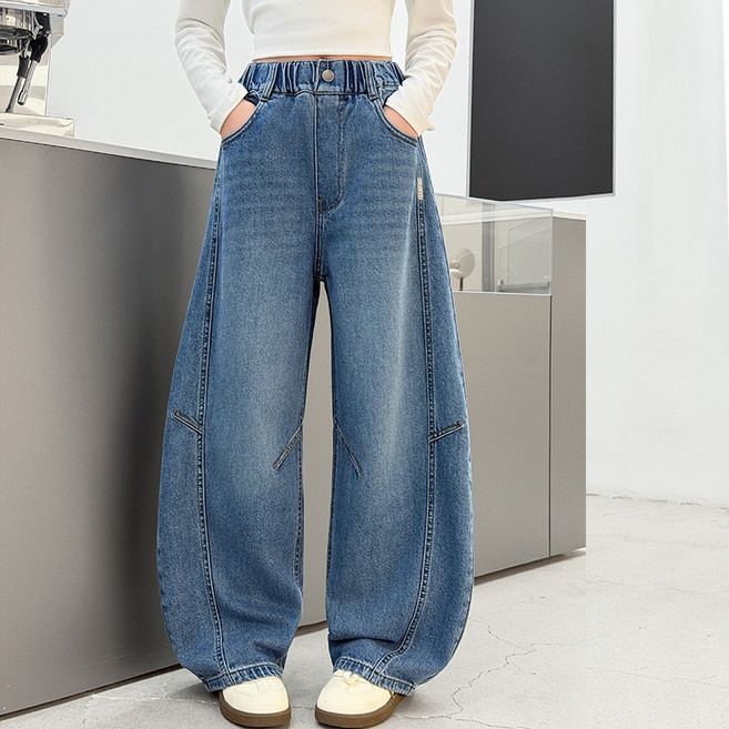 해피니스 여아 주니어 트렌디 와이드 청바지 [1276]