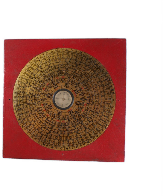 博古珍藏 八卦太極羅經羅盤 風水堪輿工具 鎮宅開運招財 紅色, 1個, 紅