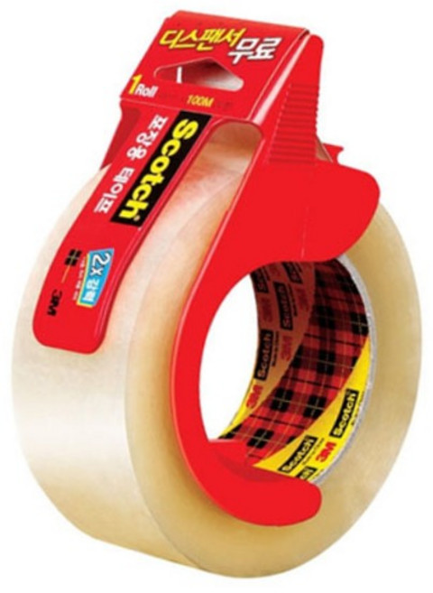 1512 3M 포장용테이프 투명 3615-C (48mmX100m) (디스펜서 포함) 리필가능 박스테이프, 포장용테이프 투명 3615-C(48X100)