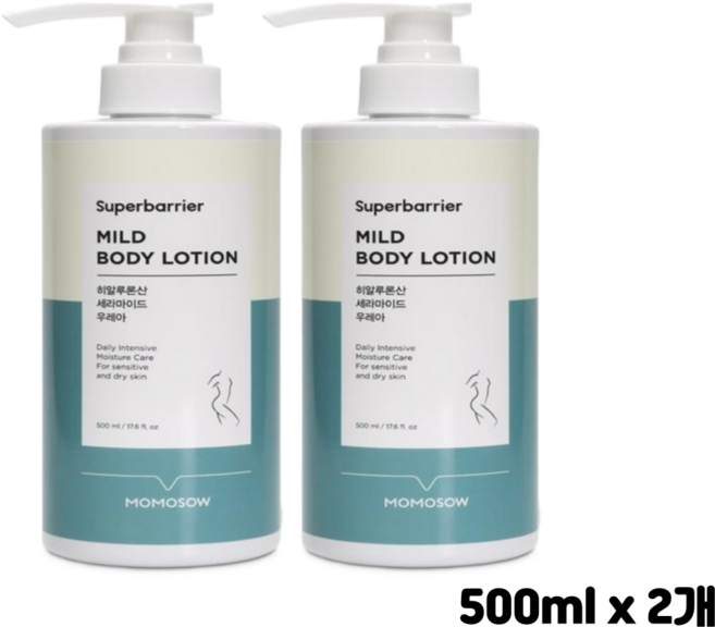 모모쏘우 슈퍼배리어 바디로션 500ml X 2개/대용량 3중보습, 2개