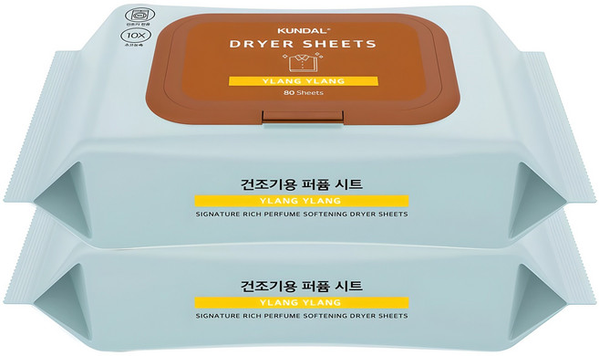 쿤달 시그니처 10배 초고농축 리치 퍼퓸 드라이시트 일랑일랑 본품, 80개입, 2개