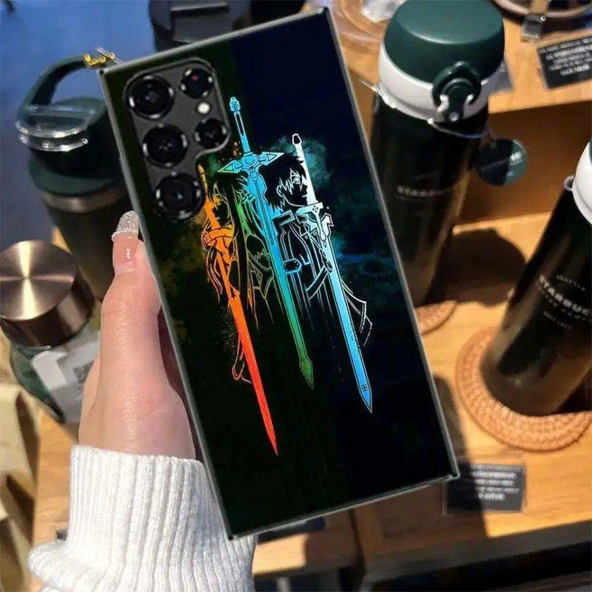 소드아트온라인 키리토 아스나 애니메이션 일본만화 캐릭터 휴대폰케이스 갤럭시폰, Samsung S22 Plus, QK377-3