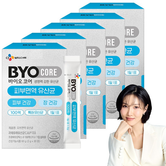 BYO 코어 피부면역 유산균 30p, 60g, 5개