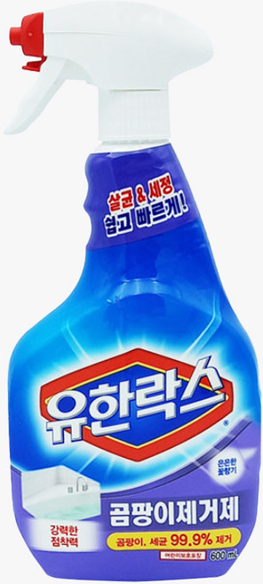 유한양행 유한락스 곰팡이제거제 청소 세제 세척제 욕실 베란다 벽지 600ml (2개 1세트), 2개