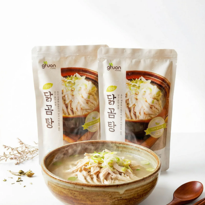 그루온 진한국물 국내산 닭곰탕 첨가물ZERO, 550g, 5개