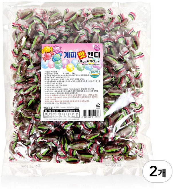 늘푸른 계피맛캔디, 1.7kg, 2개