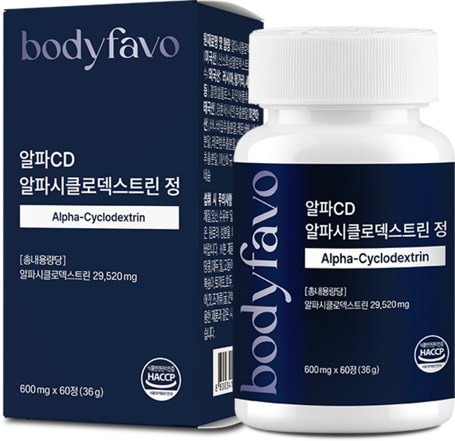 바디페이보 알파CD 알파시클로덱스트린 정 식약처인증 HACCP, 1개, 60정