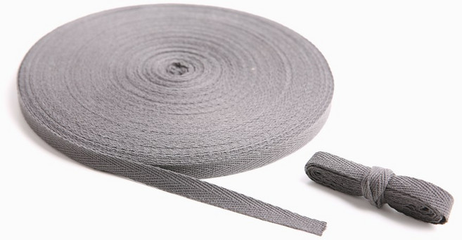 방구석상인 헤링본 면 테이프 끈 45m, 1개, 그레이-25mm