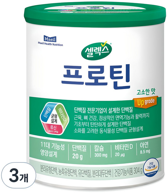 셀렉스 프로틴 고소한 맛, 304g, 3개