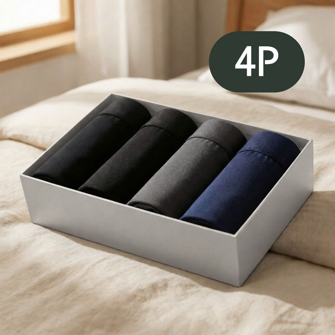 레이노르 남자 속옷 드로즈 팬티 4장 세트 무지 데일리