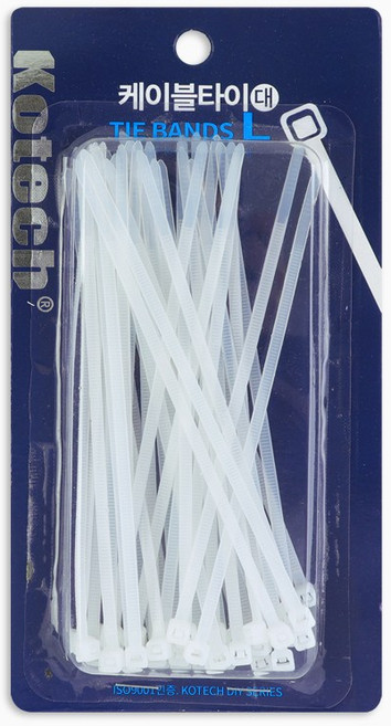코텍 케이블타이 대 (L) K-5631 15cm 타이밴드 전선정리 식물지지대, 1개