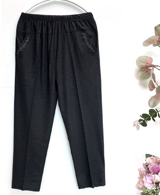 국민할매 할머니옷 쿨스판 포켓라인 핫피스 9부 밴딩바지[SH-135]