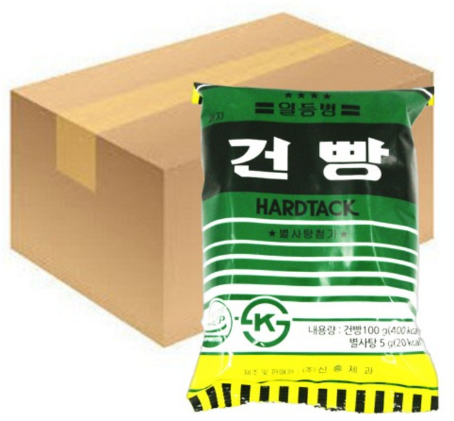 일등병건빵 100g 20입 군대 군용건빵 옛날과자, 20개