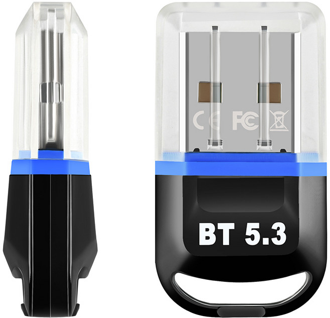 아이퀸 블루투스 USB 5.3 동글이 컴퓨터 PC 노트북 데스크탑 윈도우10 11 USB 5.3동글이, 블루, 5 . 3 블루투스 동글(블루)