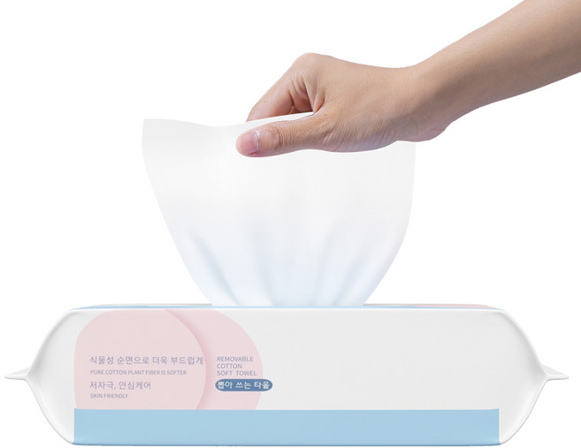 VAPE 일회용 페이스 타올 위생 각티슈 수건대용 면 피부과티슈 가정용티슈 대용량, 100매, 50개