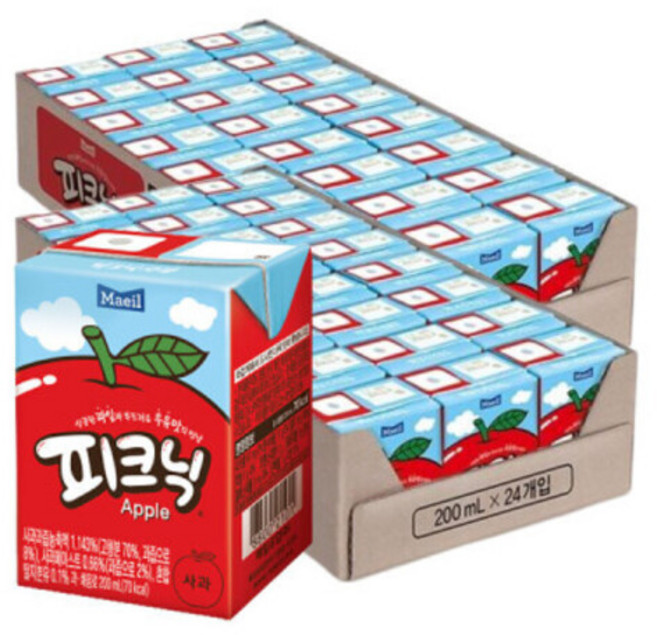 피크닉 사과 200ML 48팩, 단일구성, 48개