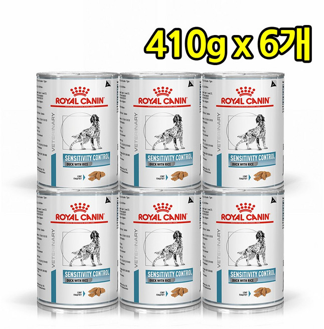 로얄캐닌 독 센시티비티 캔 410G x 6개입 처방식 식이알러지 눈물자국, 6개