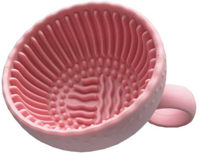 차차바이 브러시세척컵 실리콘메이크업브러쉬세척패드, 1개, 핑크