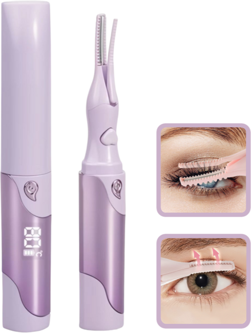 4단계 온도 히팅 뷰러 감온변색 속눈썹 고데기 C타입 충전식, 퍼플-Purple