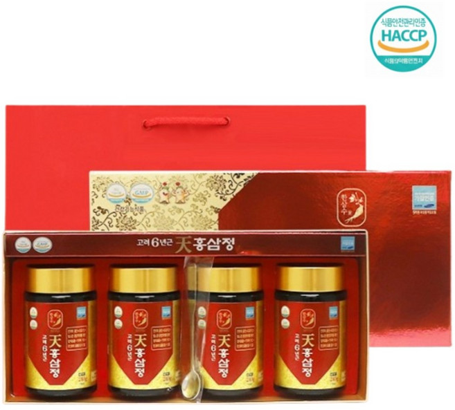 한삼수 100% 국내산 고려6년근 천홍삼정 4p, 1박스, 960g