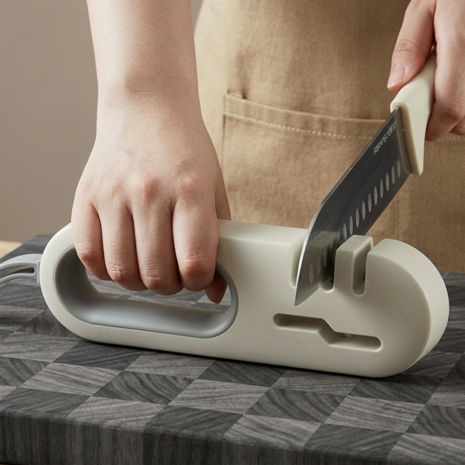 이지스홈 가정용 칼가위갈이 샤프너 4in1, 1개, 멜란지 그레이