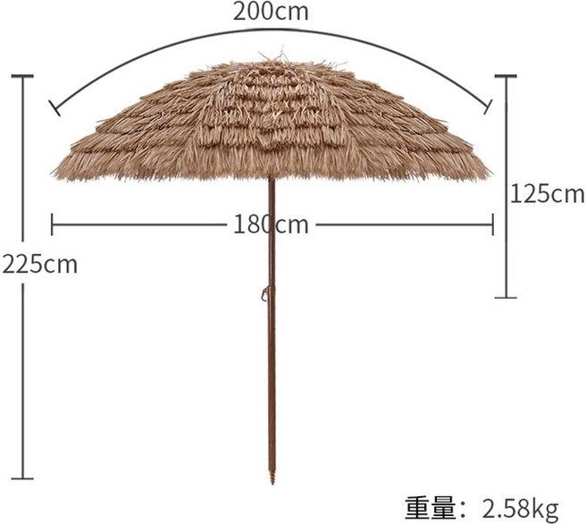 짚더미 원형 건초더미 보온 볏짚 짚멍석 건초 짚 조경자재, 2m 받침대 없음