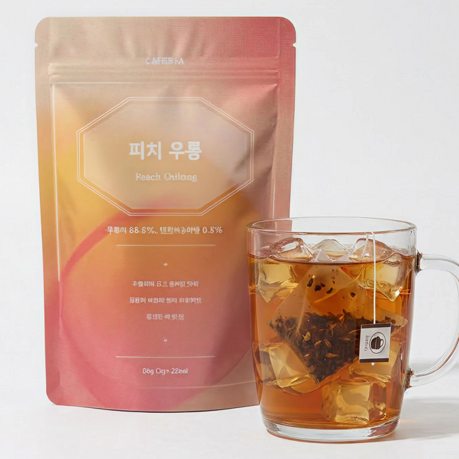 [카페스타] 피치우롱티 달콤한 복숭아 우롱차 향긋한 과일티 홈카페, 1개, 25개입, 50g