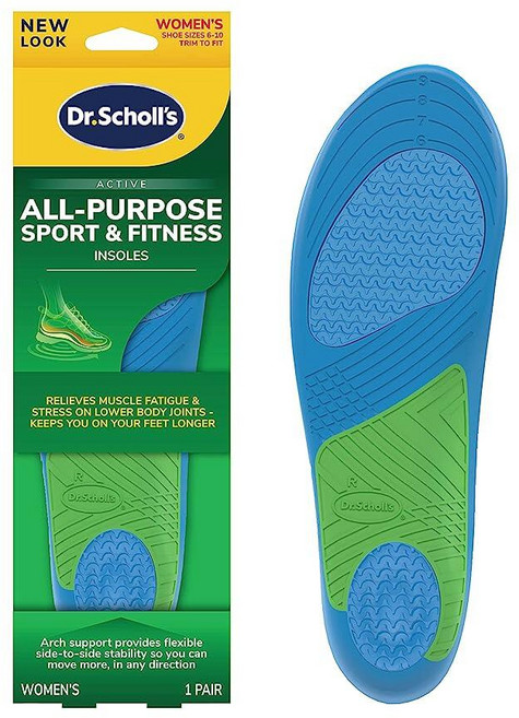 닥터 Scholl's Athletic 시리즈 고급 스포츠 마사지 젤 안창 여성용 사이즈 230mm - 270mm(6-10) 멀티 컬러, 닥터 Scholl's Athletic 시리즈, 고급 스