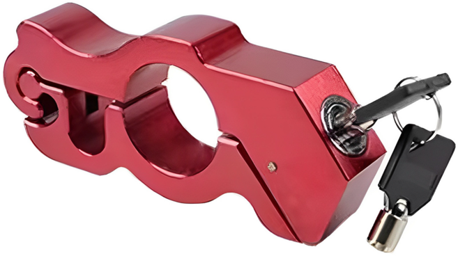 까마느 자전거 오토바이 브레이크 자물쇠 도난방지 자토바이 잠금 장치, 1개, 레드