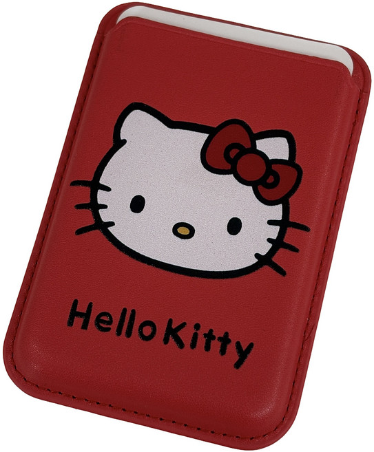 맥세이프 고양이 키티 카드수납 케이스 교통카드지갑, 1개, 레드