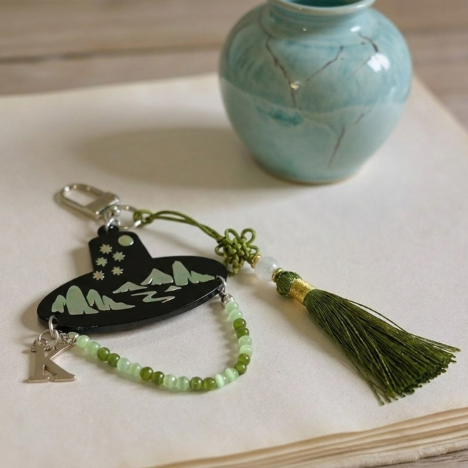 갓키링 케데헌 키링 데몬 헌터스 전통 굿즈 기념품 외국인 친구 선물, 기본, 연두