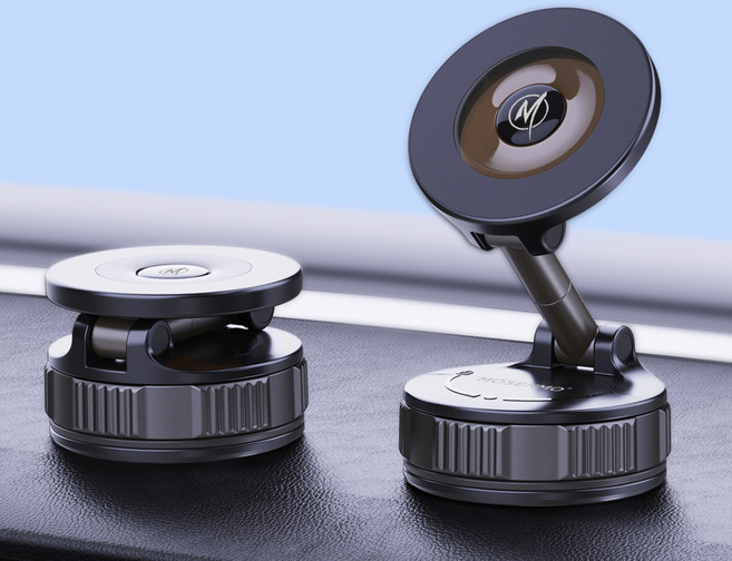 모센모 맥세이프 차량용 강력 진공 흡착 대시보드 접이식 회전 핸드폰 거치대, 블랙, 1개