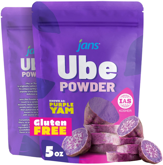 얀스 우베 파우더 베이킹용 142그램 | 천연 보라색 참마 파우더 얀스 우베 파우더 베이킹용 142그램 | 천연 보라색 참마 파우더, 1개, 141g