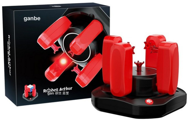 GAN 큐브 로봇 스피드 훈련 퍼즐 자동 선물 취미 지능형 스마트, 1개, 로봇 2세대 레드 앤 블랙