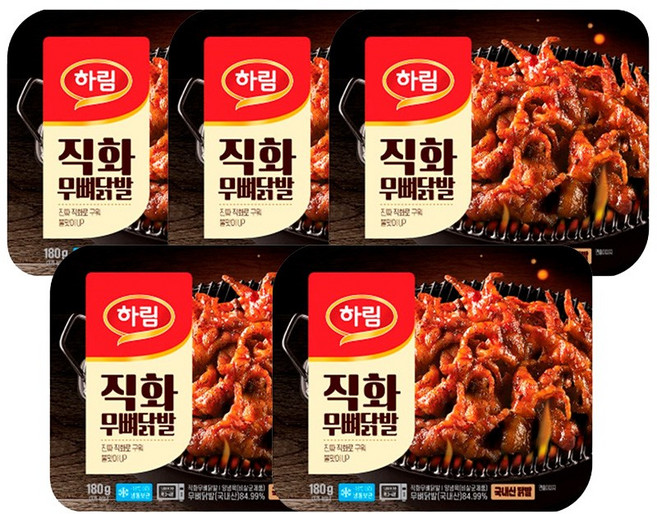 하림 직화 무뼈닭발, 5개, 180g