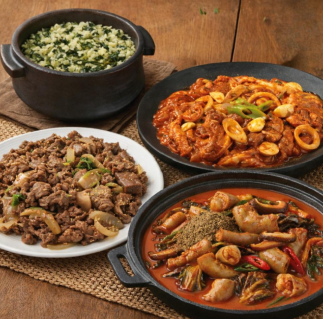 캠핑 홈파티 밀키트 애슐리 자연별곡 한상세트(곤드레밥 +곱창전골+간장불고기+고추장불고기), 1세트, 1.83kg