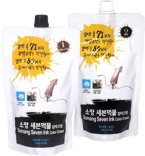 소망 세븐먹물 칼라크림 (오징어먹물) 스피드염색약 400g (색상:내추럴브라운) /(소량구매구성) /NO암모니아 저자극염색약 염색 새치염색 새치커버/ 정품, 내추럴브라운, 1개