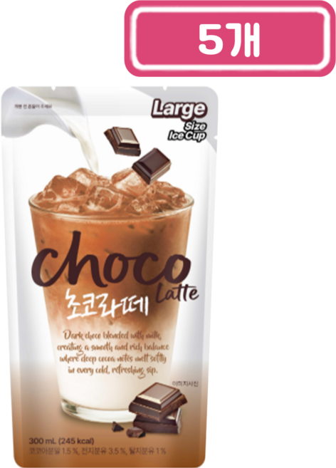 대호)초코라떼 파우치음료, 5개, 300ml