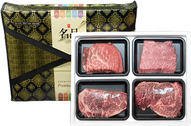 [얼리브] 1++ HACCP인증 연말 명절 설 연휴 투쁠 음성 한우 선물세트 800g (꽃등심 400g / 부채 400g), 1세트