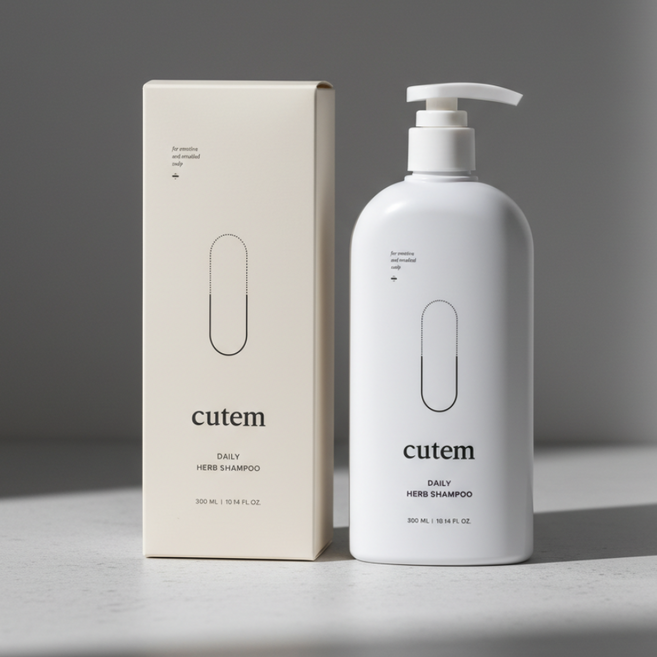 큐템 데일리 허브 샴푸 멘톨 쿨링 비듬 가려움증 개선 두피보호, 1개, 300ml