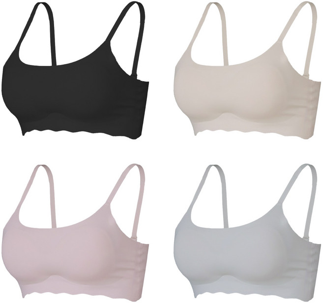 cikicoco 여성 심리스 스트랩 브라탑 4종세트 ( S~2XL)