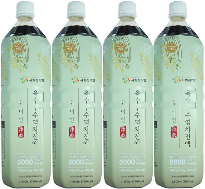 유나인옥수수수염차 진액 1.5L X 4개 원액 희석음료, 1