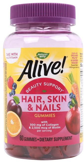 Nature's Way 然萃維 Alive膠原蛋白維生素草莓軟糖, 60顆, 1罐