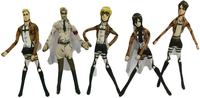 에그미 진격의 거인 포즈 인형 철사 뼈 움직이는 이상한 웃긴 솜인형, 리바이, 1개, 28cm