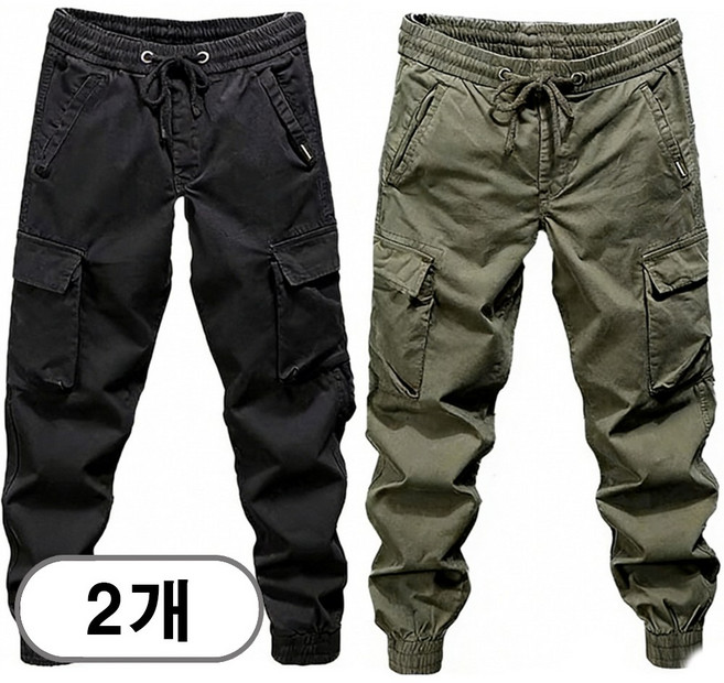 차쿠 1+1 4계절 남성 카고팬츠 조거바지 캐주얼팬츠 전술바지 작업바지 (겨울 기모)