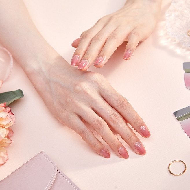 벨라넬라 붙이는 매니큐어 네일스트립 네일아트 Baby Pink Gra, 1개, 핑크