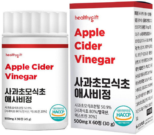 런칭 사과 초모 식초 애사비 정 식약처 HACCP 인증 애플사이다비니거, 1개, 60정