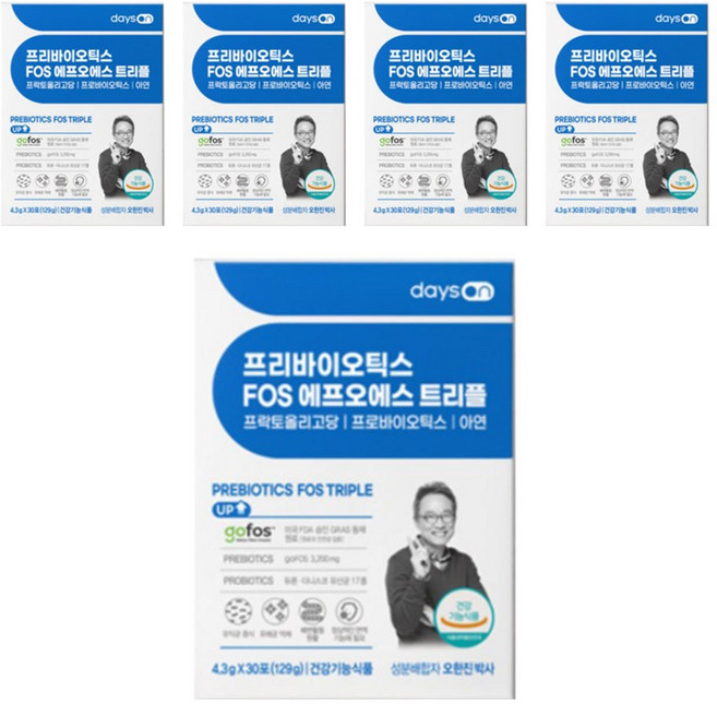 데이즈온 프리바이오틱스 에프오에스 트리플, 129g, 5개
